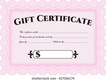 Retro Gift Certificate. Customizable, Easy to edit and change colors. Good design. With background. 