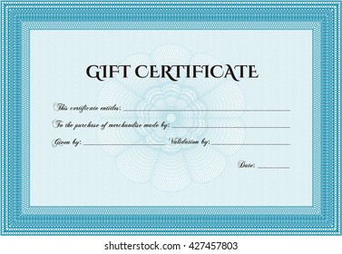 Retro Gift Certificate. Customizable, Easy to edit and change colors. Good design. With background. 