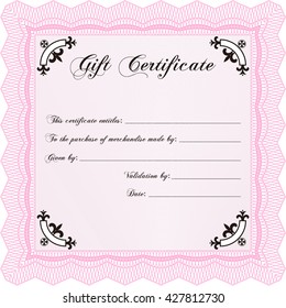 Retro Gift Certificate. Customizable, Easy to edit and change colors. With background. Cordial design. 
