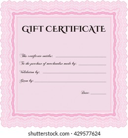Retro Gift Certificate. Customizable, Easy to edit and change colors. With background. Good design. 