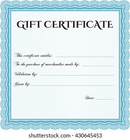 Retro Gift Certificate. Customizable, Easy to edit and change colors. Good design. With complex background. 