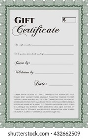 Retro Gift Certificate. Customizable, Easy to edit and change colors. Cordial design. With background. 