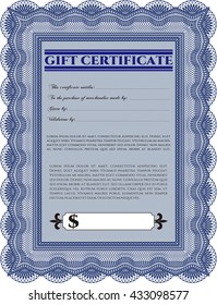 Retro Gift Certificate. Customizable, Easy to edit and change colors. Good design. With background. 