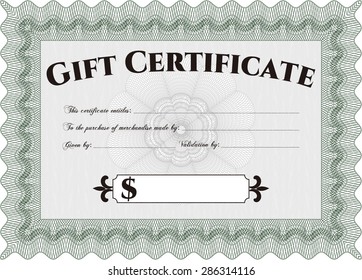 Retro Gift Certificate. Excellent design. Detailed.Printer friendly. 