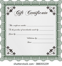 Retro Gift Certificate. Good design. Customizable, Easy to edit and change colors. With background. 