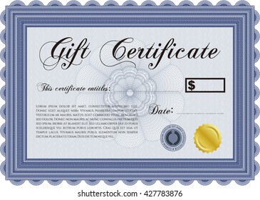 Retro Gift Certificate. Good design. With background. Customizable, Easy to edit and change colors. 