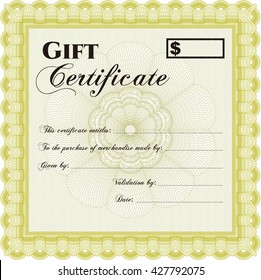 Retro Gift Certificate. Good design. Customizable, Easy to edit and change colors. With background. 