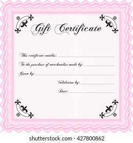 Retro Gift Certificate. Good design. With background. Customizable, Easy to edit and change colors. 