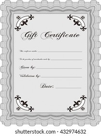 Retro Gift Certificate. Good design. Customizable, Easy to edit and change colors. With complex background. 