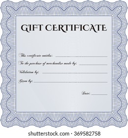 Retro Gift Certificate. With linear background. Customizable, Easy to edit and change colors.Complex design. 