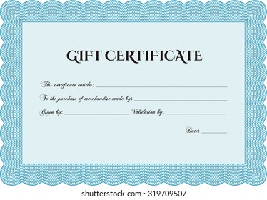 Retro Gift Certificate. Superior design. With background. Detailed.
