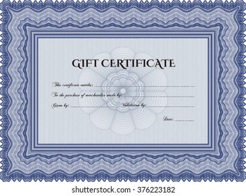 Plantilla de certificado de regalo retro. Diseño artístico. Con un fondo lineal complejo. Ilustración vectorial. 