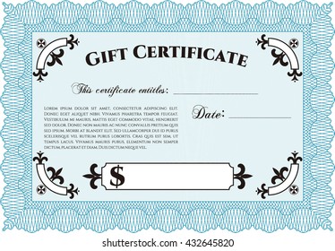 Retro Gift Certificate Template Border Frame Stock Vector (Royalty Free ...