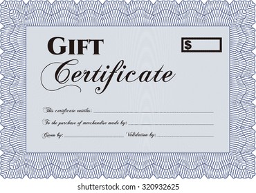 Plantilla de certificado de regalo retro. Diseño retro. Detallado.Fácil de imprimir. 