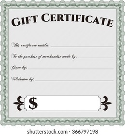 Retro Gift Certificate template. Printer friendly. Customizable, Easy to edit and change colors.Nice design. 