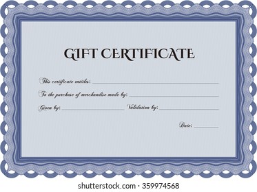 Retro Gift Certificate template. With quality background. Superior design. Customizable, Easy to edit and change colors.