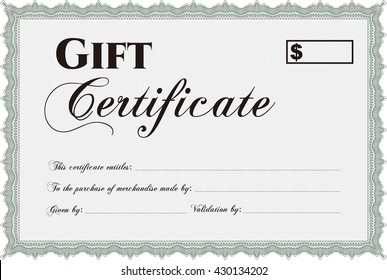 Retro Gift Certificate Template Vector Illustration Stock Vector ...