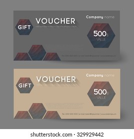 retro gift voucher with hexagons