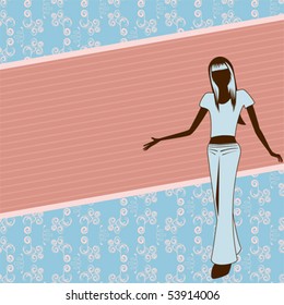 Retro girl frame