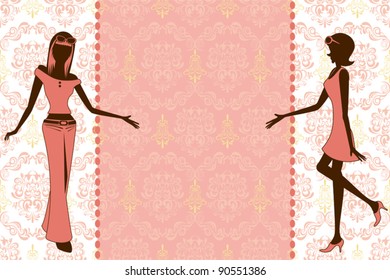 Retro girl frame