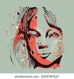 Retro girl poster in pop art style
