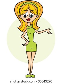 Retro Girl Presenting