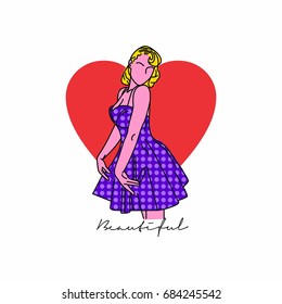 retro girl vector