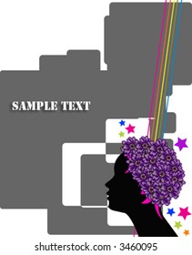 retro girl-vector-