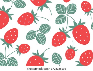 Retro girly strawberry pattern illustration