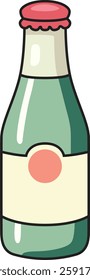 Retro glass soda bottle icon, ideal for beverage branding, vintage designs, and drink-related projects.