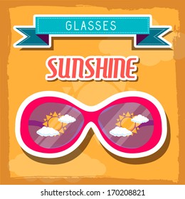 retro glasses background concept. vector illustration