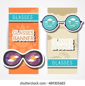 retro glasses banners. vector illustration