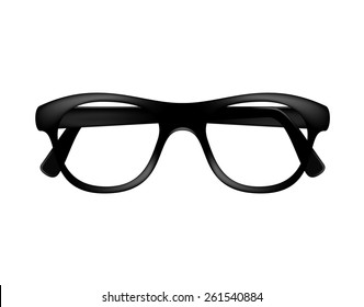 Retro glasses frame in dark design without lenses