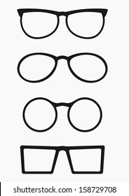 retro glasses icon set