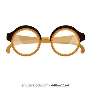 Retro glasses isolated flat icon, vector illustration graphic.