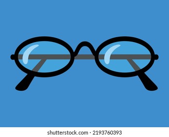 Retro Glasses isolated on background, round glasses, women's and men's accessory. Optics, lens, vintage, 
trend. Vector illustration for optical. 
