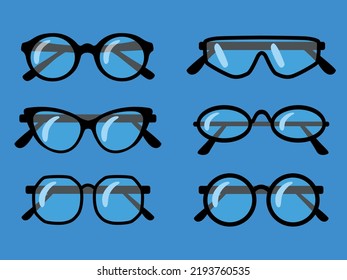 Retro Glasses isolated on background, round glasses, women's and men's accessory. Optics, lens, vintage, 
trend. Vector illustration for optical. 

