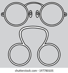 retro glasses isolated on gray background