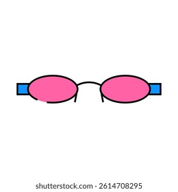 retro glasses optical line icon vector. retro glasses optical sign. isolated symbol illustration