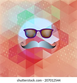 Retro glasses with reflection, Geometric shapes and rain. And also includes EPS 10 vector