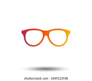 Retro glasses sign icon. Eyeglass frame symbol. Blurred gradient design element. Vivid graphic flat icon. Vector