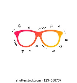 Retro glasses sign icon. Eyeglass frame symbol. Colorful geometric shapes. Gradient glasses icon design.  Vector