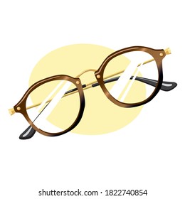 Retro glasses with glasses vector