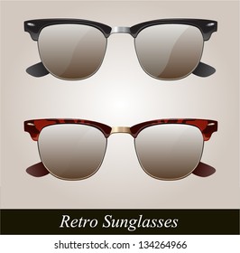 Retro glasses vector set