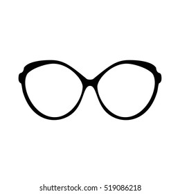 Retro glasses web UI. Sunglasses black silhouettes. Eye glasses icon app game. Vector illustration