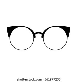 Retro glasses web UI. Sunglasses black silhouettes. Eye glasses icon app game. Vector illustration