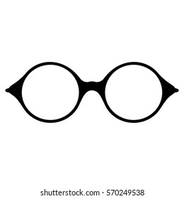 Retro glasses web UI. Sunglasses black silhouettes. Eye glasses icon app game. Vector illustration
