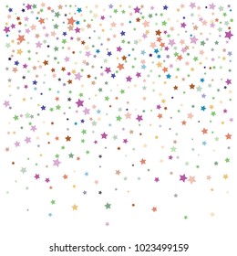Retro Glitter Vector Stars Falling Down. Glamour Vintage Confetti Celebration Border, Frame.