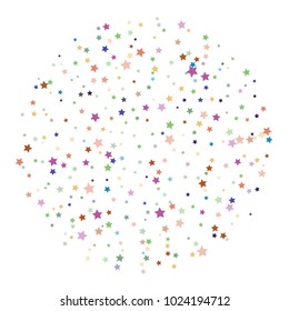 Retro Glitter Vector Stars Falling Down. Glamour Vintage Confetti Celebration Border, Frame. Christmas, New Year, Birthday, Music Event. Night Vintage Glitter Vector Falling Stars Pattern