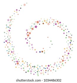 Retro Glitter Vector Stars Falling Down. Cool Vintage Confetti Celebration Border, Frame. Christmas, New Year, Birthday, Music Event. Gift Voucher Glitter Vector Falling Stars Pattern
